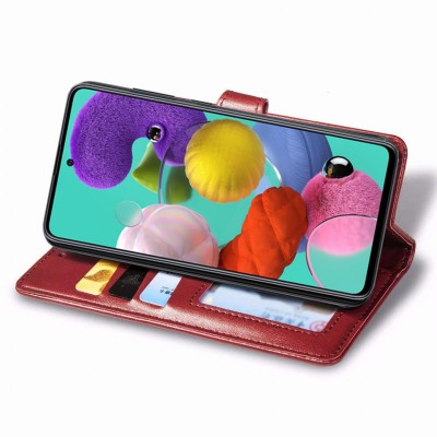 Кожаный чехол книжка GETMAN Gallant (PU) для Samsung Galaxy A51 Красный