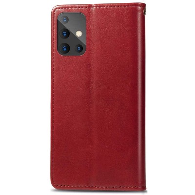 Кожаный чехол книжка GETMAN Gallant (PU) для Samsung Galaxy A51 Красный