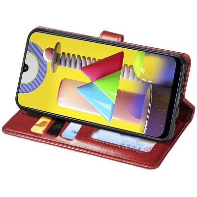 Кожаный чехол книжка GETMAN Gallant (PU) для Xiaomi Poco M5 Красный