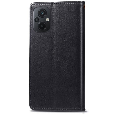 Кожаный чехол книжка GETMAN Gallant (PU) для Xiaomi Poco M5 Черный