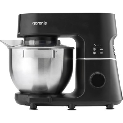 Кухонна машина Gorenje 1000Вт, дисплей, чаша-метал, корпус-метал+пластік, насадок-7, чорний (MMC1000SCB)