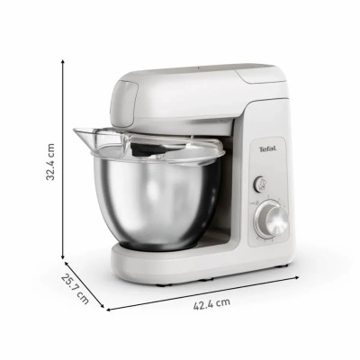 Кухонна машина Tefal Bake Partner 1100Вт, чаша-метал, корпус-пластик, насадок-8, білий (QB525B38)