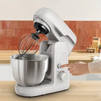 Кухонна машина Tefal Bake Partner 1100Вт, чаша-метал, корпус-пластик, насадок-8, білий (QB525B38)