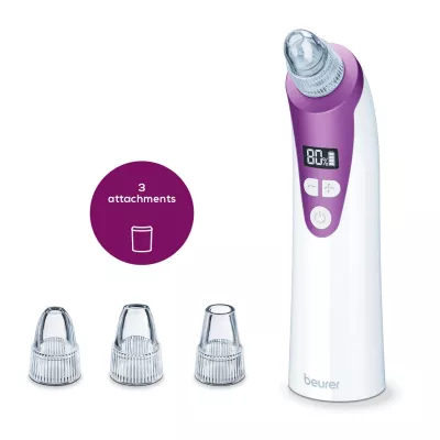Масажер Beurer для обличчя вакуумний, акумулятор, USB, 3 режими, білий (FC_41)