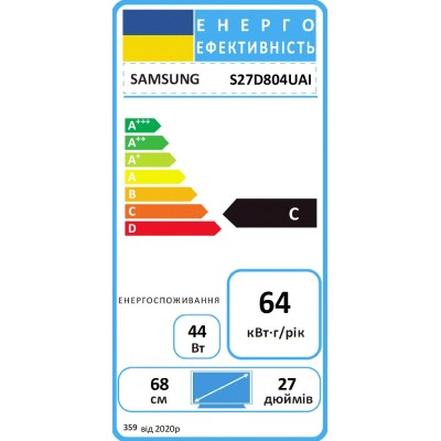 Монiтор TFT SAMSUNG 27" LS27D804UAIXCI IPS/4K/HDMI/DP/5ms/USB Type-C