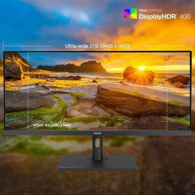 Монітор Asus 34" ProArt PA348CGV 2xHDMI, DP, USB-C, 4xUSB, MM, IPS, 3440x1440, 21:9, 120Hz, 2ms, DCI-P3 98%, FreeSync, HAS, HDR4