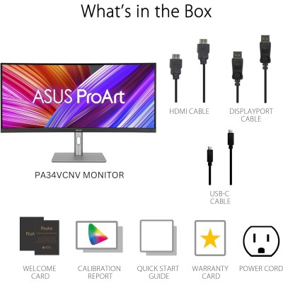 Монітор Asus 34.1" ProArt PA34VCNV 2xHDMI, 2xDP, USB-C, 2xUSB, RJ-45, MM, IPS, 3440x1440, 21:9, sRGB 100%, CURVED, AdaptiveSync, Монітор Asus 34.1" ProArt PA34VCNV 2xHDMI, 2xDP, USB-C, 2xUSB, RJ-45, MM, IPS, 3440x1440, 21:9, sRGB 100%, CURVED, AdaptiveSync,