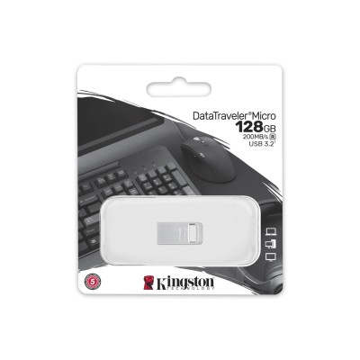 Накопичувач Kingston 128GB USB 3.2 Type-A Gen1 DT Micro R200MB/s Metal (DTMC3G2/128GB)