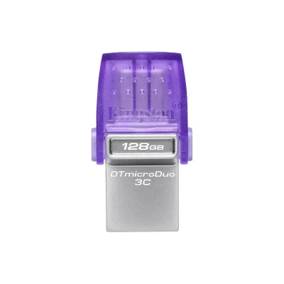 Накопичувач Kingston 128GB USB 3.2 Type-A Gen1 + Type-C DT microDuo 3C R200MB/s (DTDUO3CG3/128GB)