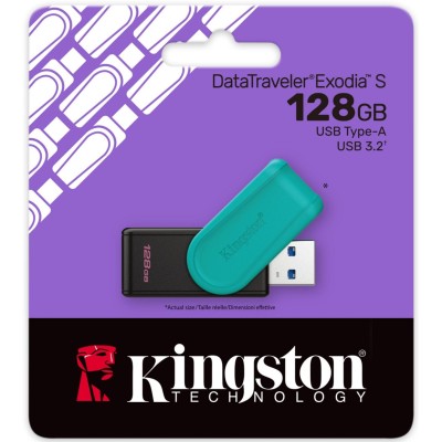 Накопичувач Kingston 128GB USB 3.2 Type-A Gen1 DT Exodia S (DTXS/128GB)
