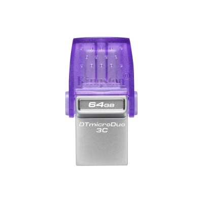 Накопичувач Kingston 64GB USB 3.2 Type-A Gen1 + Type-C DT microDuo 3C R200MB/s (DTDUO3CG3/64GB)