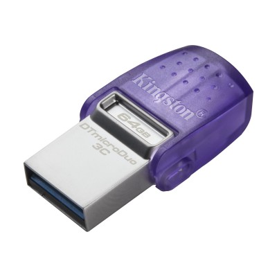 Накопичувач Kingston 64GB USB 3.2 Type-A Gen1 + Type-C DT microDuo 3C R200MB/s (DTDUO3CG3/64GB)