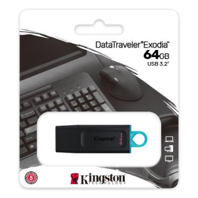 Накопичувач Kingston 64GB USB 3.2 Type-A Gen1 DT Exodia (DTX/64GB)