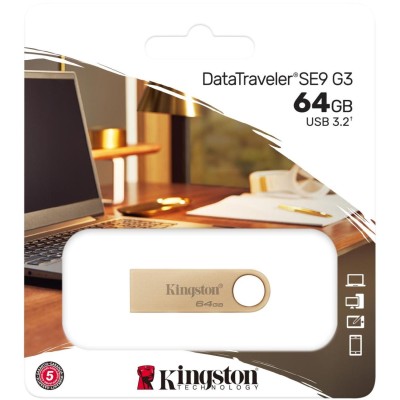Накопичувач Kingston 64GB USB 3.2 Type-A Gen1 DT SE9 G3 (DTSE9G3/64GB)