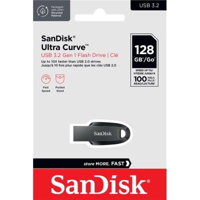 Накопичувач SanDisk 64GB USB 3.2 Type-A Ultra Curve Чорний (SDCZ550-064G-G46)