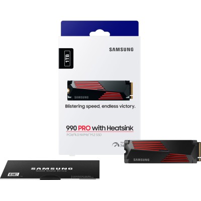 Накопичувач SSD Samsung M.2 1TB PCIe 4.0 990PRO + радіатор (MZ-V9P1T0GW)