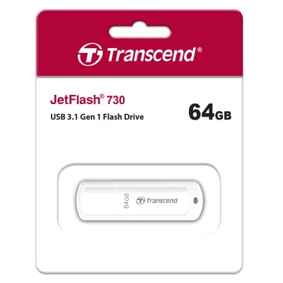 Накопичувач Transcend 64GB USB 3.1 Type-A JetFlash 730 Білий (TS64GJF730)