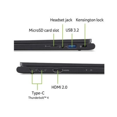 Ноутбук ACER TravelMate TMP614-73 14" 2.8K OLED, Intel U7-155H, 32GB, F1TB, UMA, Win11P, чорний (NX.B5WEU.005)