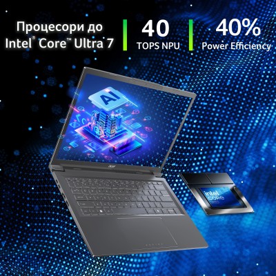 Ноутбук Acer Aspire 14 A14-52M 14" WUXGA OLED, Intel U5-226V, 16GB, F512GB, UMA, Win11, сірий (NX.JFVEU.004)