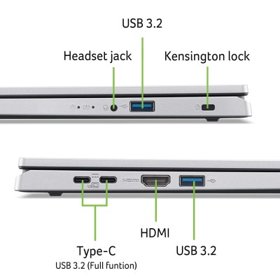 Ноутбук Acer Aspire Go AG15-21P 15.6" FHD IPS, AMD R5-7520U, 16GB, F512GB, UMA, Lin, сріблястий (NX.J8TEU.009)