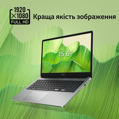 Ноутбук Acer Chromebook CB315-5H 15" FHD IPS, Intel C N100, 8GB, F128GB, UMA, ChromeOS, сріблястий (NX.KPPEU.001)