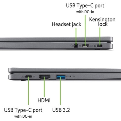Ноутбук Acer Chromebook Plus CB514-4H 14" FHD IPS, Intel i3-N305, 8GB, F512GB, UMA, ChromeOS, сірий (NX.KUZEU.001)