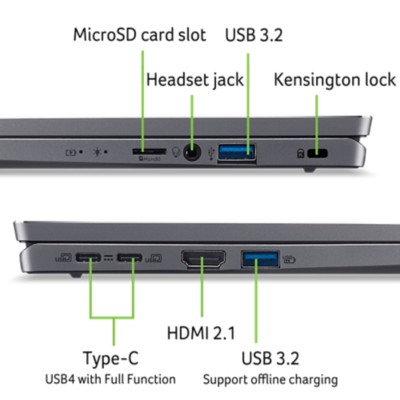 Ноутбук Acer Swift Go 14 SFG14-63 14" 2.8K OLED, AMD R5-8645HS, 16GB, F512GB, UMA, Win11, сірий (NX.KTSEU.002)