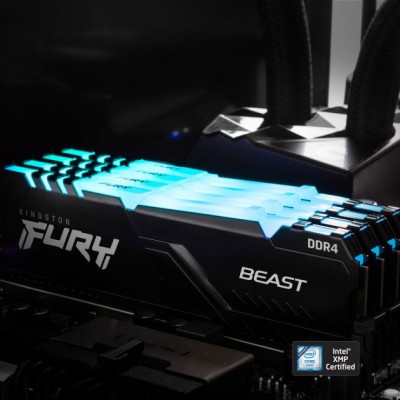 Пам'ять ПК Kingston DDR4 32GB KIT (16GBx2) 3200 FURY Beast RGB (KF432C16BB12AK2/32)