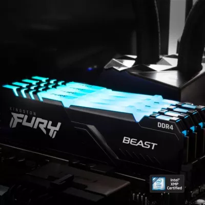 Пам'ять ПК Kingston DDR4 32GB KIT (16GBx2) 3200 FURY Beast RGB (KF432C16BB12AK2/32)