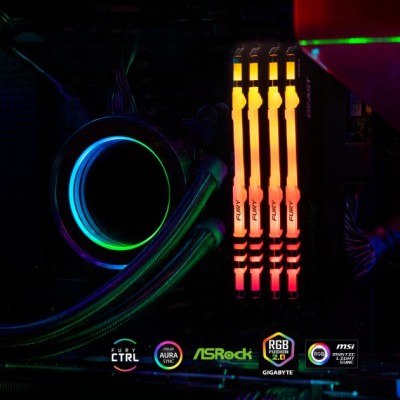Пам'ять ПК Kingston DDR4 32GB KIT (16GBx2) 3200 FURY Beast RGB (KF432C16BB12AK2/32)