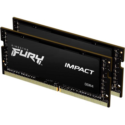 Пам'ять ноутбука Kingston DDR4 16GB KIT (8GBx2) 3200 FURY Impact (KF432S20IBK2/16)