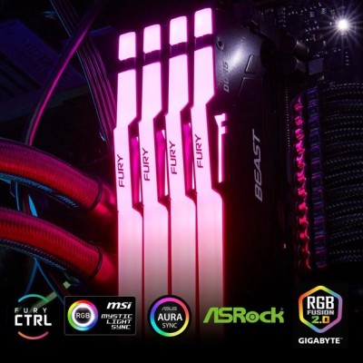 Пам'ять ПК Kingston DDR5 16GB 5600 FURY Beast RGB (KF556C36BBEA-16) Пам'ять ПК Kingston DDR5 16GB 5600 FURY Beast RGB (KF556C36BBEA-16)