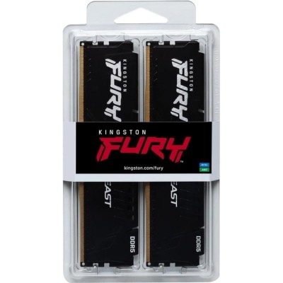 Пам'ять ПК Kingston DDR5 16GB KIT (8GBx2) 5200 FURY Beast (KF552C40BBK2-16)