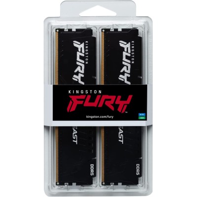 Пам'ять ПК Kingston DDR5 16GB KIT (8GBx2) 5600 FURY Beast (KF556C40BBK2-16) Пам'ять ПК Kingston DDR5 16GB KIT (8GBx2) 5600 FURY Beast (KF556C40BBK2-16)
