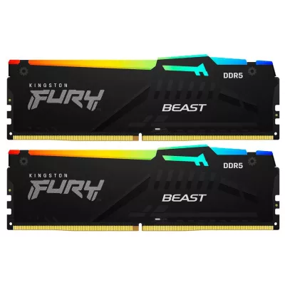 Пам'ять ПК Kingston DDR5 64GB KIT (32GBx2) 5600 FURY Beast RGB XMP (KF556C40BBAK2-64)