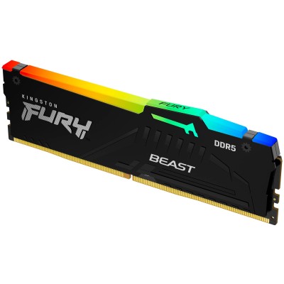 Пам'ять ПК Kingston DDR5 64GB KIT (32GBx2) 5600 FURY Beast RGB XMP (KF556C40BBAK2-64) Пам'ять ПК Kingston DDR5 64GB KIT (32GBx2) 5600 FURY Beast RGB XMP (KF556C40BBAK2-64)