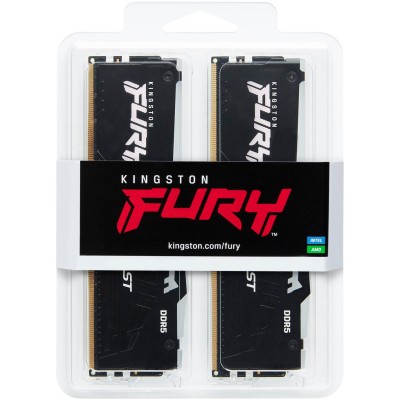 Пам'ять ПК Kingston DDR5 64GB KIT (32GBx2) 5600 FURY Beast RGB XMP (KF556C40BBAK2-64) Пам'ять ПК Kingston DDR5 64GB KIT (32GBx2) 5600 FURY Beast RGB XMP (KF556C40BBAK2-64)