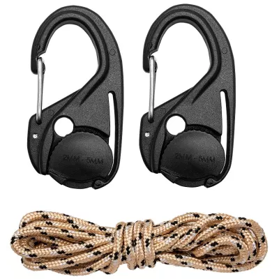 Паракордовий шнур з карабіном Neo Tools, 3.7мм х 1.5м, 2 карабіна