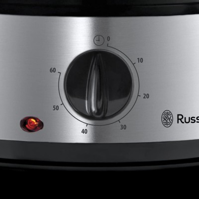 Пароварка Russell Hobbs Cook&Home 800Вт, чаша-3/3/3л, резервуар для води -1л, механічне керування, 3 яруси, метал/пластик, чорни