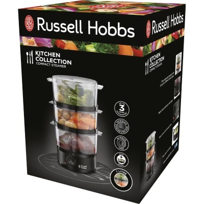 Пароварка Russell Hobbs Kitchen Collection 400Вт, чаша-2.3/3.3л, резервуар для води -0.5л, механічне керування, 3 яруси, пластик