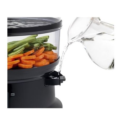 Пароварка Tefal Convenient, 900Вт, чаша-2.9/3.1л, резервуар для води -1.5л, механічне керув., пластик, чорний (VC140131)