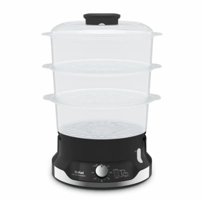 Пароварка Tefal Ultracompact, 800Вт, об'єм-9л, резервуар для води -1л, механічне керув., пластик, чорний (VC204810)