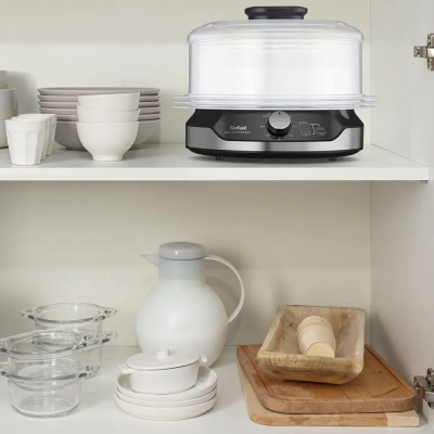 Пароварка Tefal Ultracompact, 800Вт, об'єм-9л, резервуар для води -1л, механічне керув., пластик, чорний (VC204810)