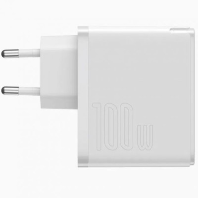 Зарядний Пристрій Baseus GaN2 Quick Charger 1C 100W With Cable Type-C to Type-C 100W 1.5m (TZCCGAN-L02) White