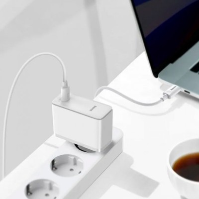 Зарядний Пристрій Baseus GaN2 Quick Charger 1C 100W With Cable Type-C to Type-C 100W 1.5m (TZCCGAN-L02) White