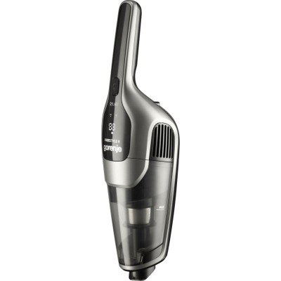 Пилосос Gorenje безпровідний, 132Вт, конт пил -0,6л, автон. робота до 55хв, вага-2,9кг, НЕРА, 2насадки, сірий (SVC216110FSIIBKA)