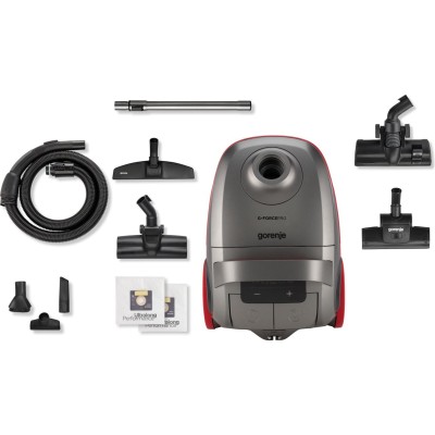 Пилосос Gorenje мішковий, 700Вт, 3л, HEPA, щітка Xpand Zone, turbo brush, телескоп, чорний графіт (VCEA24GPRA)