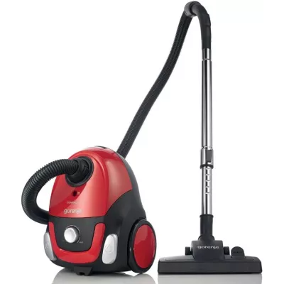 Пилосос Gorenje мішковий, 800Вт, 2л, вага-2.5кг, HEPA, індикатор, телескоп, червоний (VCEB11CXRII)