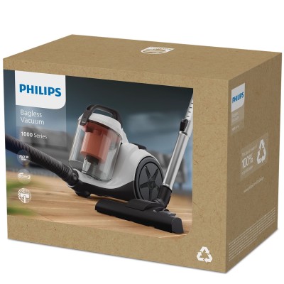 Пилосос Philips безмішковий Series 1000, 750Вт, конт пил -1.3л, вага-3.5кг, Super Clean Air, білий (XB1111/10)