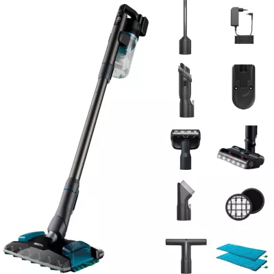 Пилосос Philips безпровідний Aqua Plus, вологе прибирання, конт пил -0.6л, автон. робота до 30хв, вага-1.7кг, НЕРА, турборежим, 